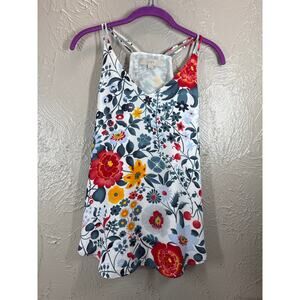 Ann Taylor Loft Tank Top Womens Sleeveless Spaghetti Straps Floral Print Size XS